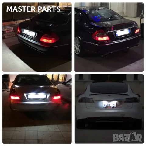 LED плафони заден регистрационен номер Mercedes W211 S211 S203 W219 R171 Tesla Model S , снимка 5 - Части - 47680121