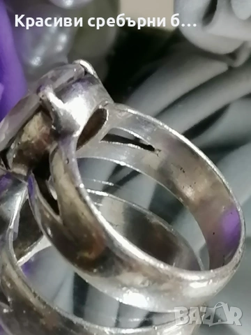 Стар сребърен пръстен красиво фасетиран циркон , снимка 6 - Пръстени - 53528548