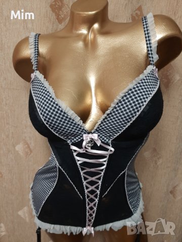  Censored 75 С Черен корсет с жартиери , снимка 6 - Корсети, бюстиета, топове - 40992745