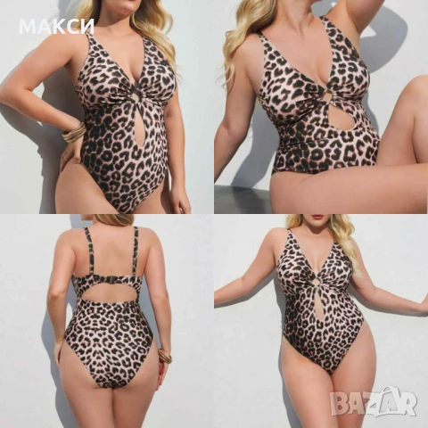 Макси еластичен цял бански със свалящи се подплънки и коригиращи се презрамки+ метално закопчаване в, снимка 1