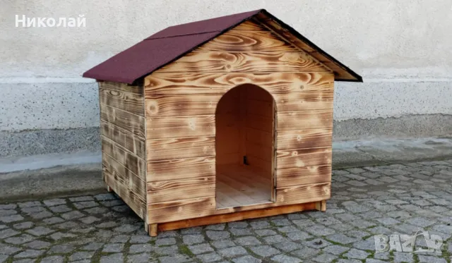 Голяма дървена къща за кучета , къща за големи породи кучета , къща от дърво за куче, кученца, снимка 4 - За кучета - 48757250