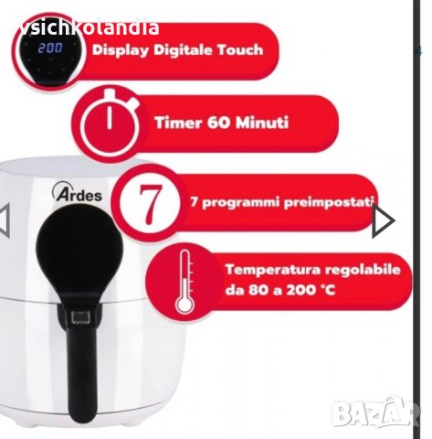 Фритюрник с горещ въздух, еър фрайър ARDES - ARAMFRY34 ( код продукт 304), снимка 4 - Фритюрници - 39636891