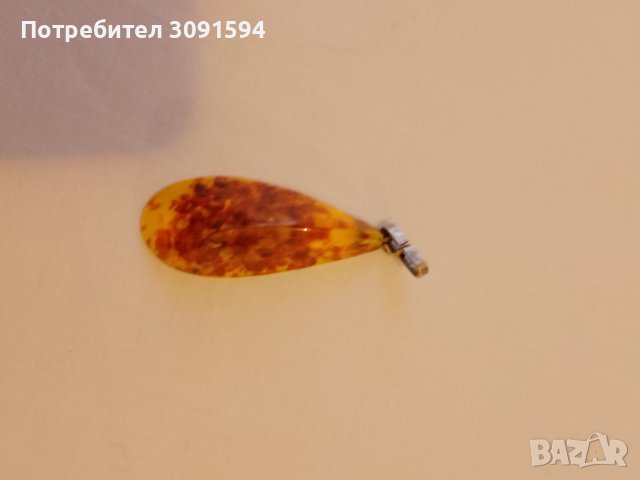 СРЕБЪРНА ВИСУЛКА С КЕХЛИБАР CCCР, снимка 3 - Антикварни и старинни предмети - 41664962