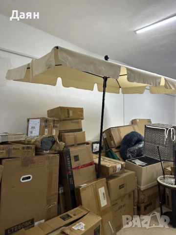 Правоъгълен градински чадър 200х125см, регулируема височина , снимка 5 - Градински мебели, декорация  - 51936625