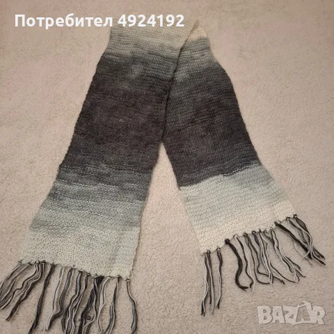 Сив меланж плетиво Шал, снимка 3 - Шалове - 56183333