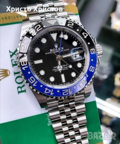 Мъжки луксозен часовник Rolex GMT-MASTER BATMAN , снимка 5 - Мъжки - 41628469