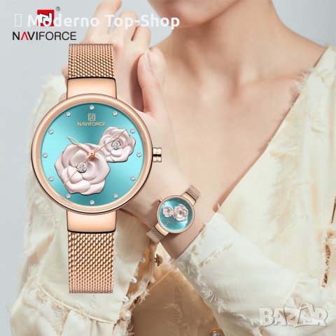 Дамски часовник NAVIFORCE Blue/Gold 5013 RGBERG., снимка 2 - Дамски - 34723209