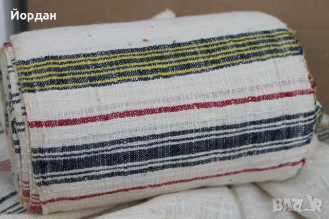 Ръчно тъкан ленен плат за кърпи, снимка 2 - Платове и дамаски - 50223704