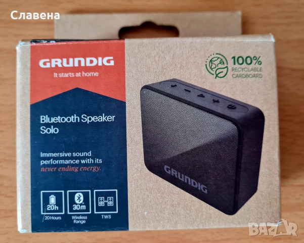 Преносима колонка Grundig GBT Solo Black, Bluetooth, Черна, снимка 2 - Bluetooth тонколони - 53611470