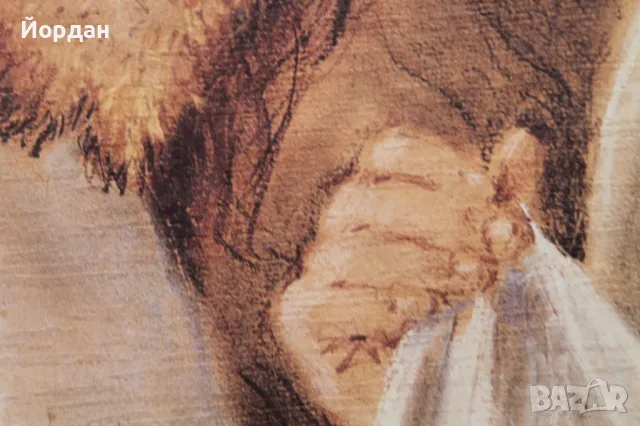 Стара картина върху дебел картон , снимка 6 - Картини - 50223874