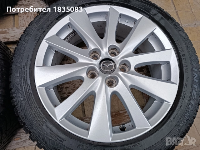 Лети джанти 17ки 5х114.3 Mazda + зимни гуми 215/50/17 Falken, снимка 6 - Гуми и джанти - 52595012