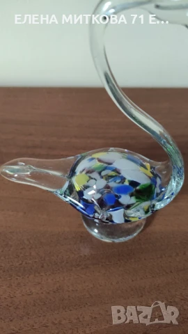 Изящна фигурка на лебед от муранско стъкло, снимка 2 - Декорация за дома - 49552427