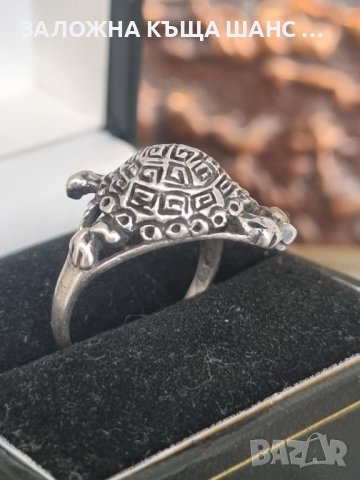 Стар сребърен пръстен костенурка 925 , снимка 6 - Пръстени - 41736337