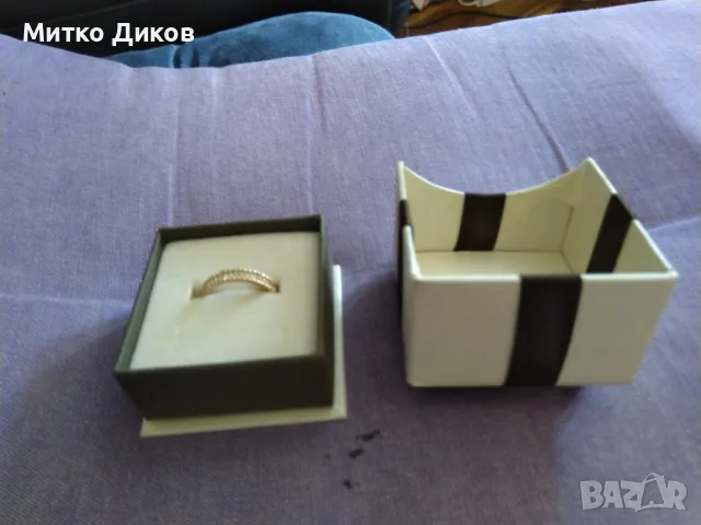 Пръстен с камъчета и кутия подаръчна за момиче до 15г