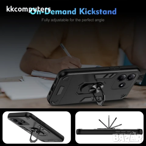 Xiaomi Redmi Note 14 5G Удароустойчив Metal Ring Holder2/ TPU+PC Калъф и Протектор, снимка 7 - Калъфи, кейсове - 50904372