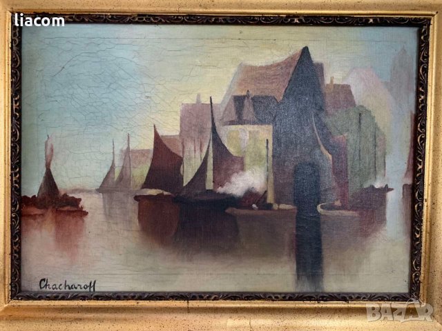 ЧАЧАРОВ МАСЛО - ПЛАТНО преди 1900 г. МНОГО РЯДЪК!!!, снимка 4 - Картини - 33800034