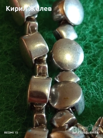 Уникална сребърна гривна майсторска ръчна изработка закопчалка тип Омар 30692, снимка 6 - Гривни - 53015951