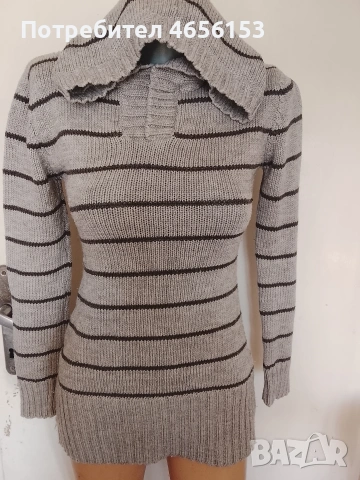 ДАМСКА ПЛЕТЕНА БЛУЗА / ТУНИКА с Качулка - размер S