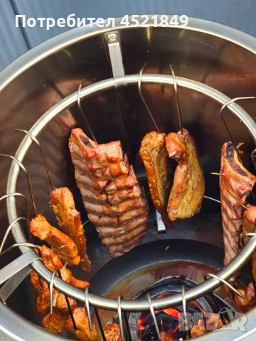 Многофункционална пушилня/грил на въглища, снимка 7 - Други стоки за дома - 51175255