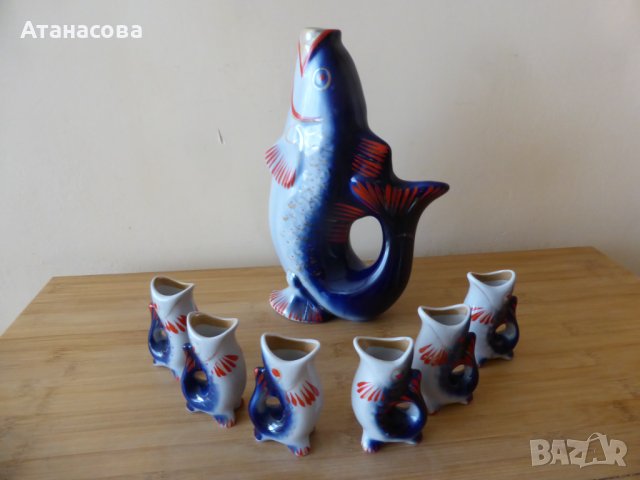 Украински порцеланов сервиз Риби 1980 г риба 2, снимка 2 - Сервизи - 44393180