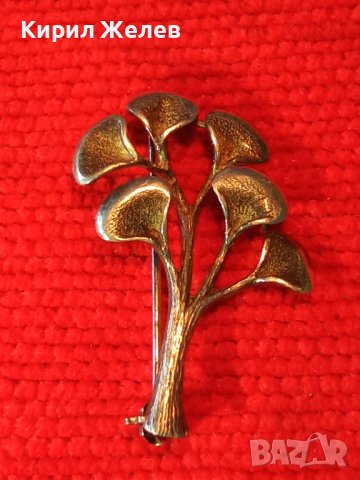 ФЛОРАЛНА СРЕБЪРНА ВИНТИДЖ БРОШКА ЛАКИРАНО СРЕБРО 925 РЕТРО СТИЛ БИЖУ МАЙСТОРСКА РЪЧНА РАБОТА 12332, снимка 2 - Други - 40757692
