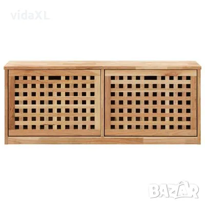 vidaXL Пейка за съхранение на обувки, 94x20x38 см, орех масив(SKU:247599), снимка 4 - Други - 49011205