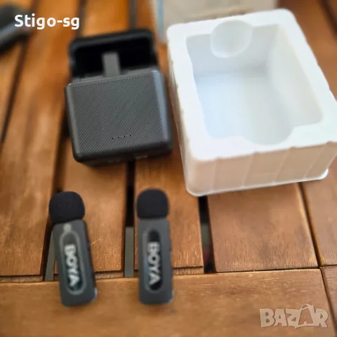ЧИСТО НОВ Безжичен петличен микрофон BOYA BY-V20 (USB-C) – Двоен, снимка 5 - Микрофони - 55943189