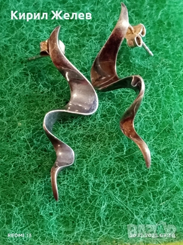 ЕКСТРАВАГАНТНИ ДАМСКИ СРЕБЪРНИ ОБЕЦИ МУЗА АРТ БИЖУ 38272, снимка 2 - Обеци - 52854861