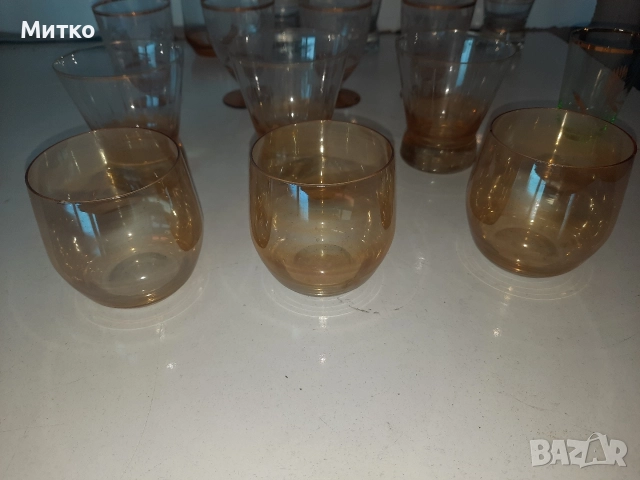 Ретро тънкостенни стъклени чаши за вода и алкохол, снимка 7 - Колекции - 52857126