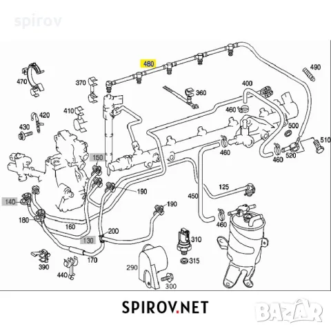 Маркуч за излишно гориво обратна нафта Mercedes 270 CDI OM612 OM647 W203 W210 W211 Sprinter, снимка 5 - Части - 55716509