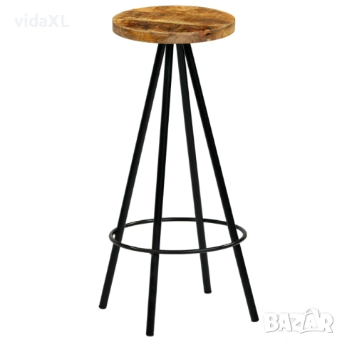 vidaXL Бар столове, 4 бр, мангово дърво масив(SKU:246239), снимка 2 - Столове - 53782403
