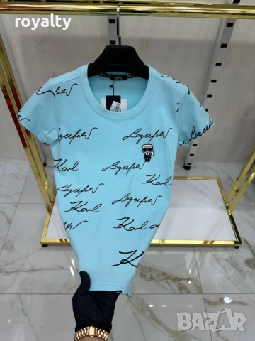 Karl Lagerfeld Нова Синя Дамска Тениска 