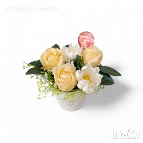 Аранжировки за 8-ми март със сапунени цветя , снимка 2 - Изкуствени цветя - 53721840