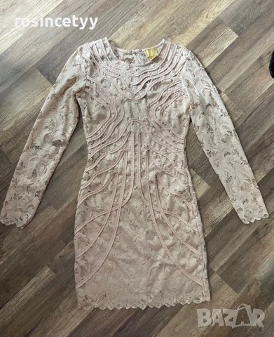 Бежова дантелена рокля H&M, снимка 7 - Рокли - 40081875