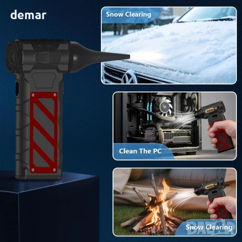 Безстепенна електрическа въздушна духалка 130000 об/мин. сгъстен въздух, черна, снимка 4 - Други стоки за дома - 52444979