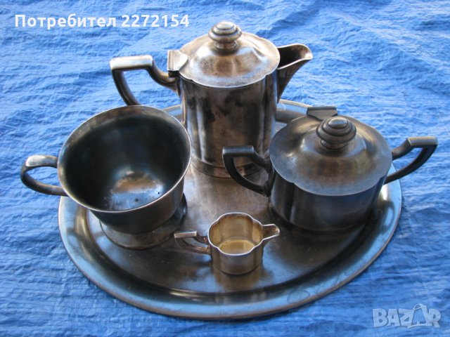 Фруктиера бонбониера поднос чайник захарница чаша и каничка, снимка 2 - Антикварни и старинни предмети - 33985455