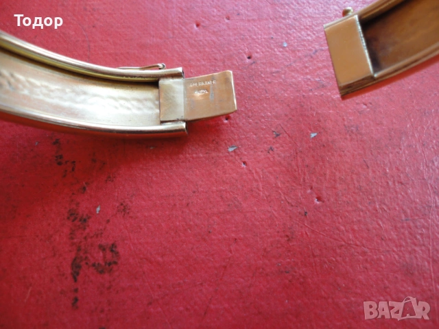 Уникална позлатена твърда гривна Amerikaner SP, снимка 7 - Гривни - 53301643