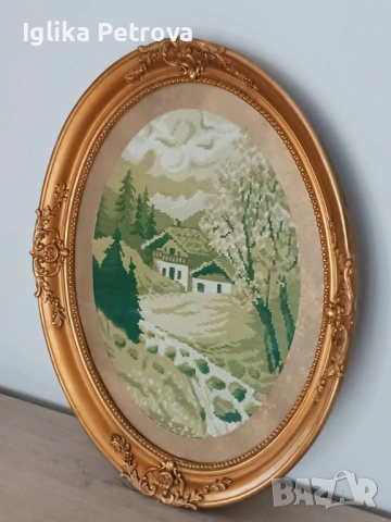 Гоблен Пролет в планинското пасище, снимка 8 - Гоблени - 53399211