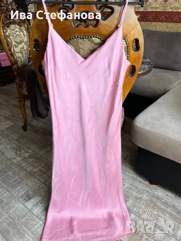 Нова нежна парти коктейлна розова сатен сатенена елегантна рокля Mohito , снимка 3 - Рокли - 50243463