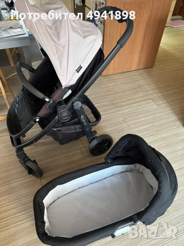 Детска количка Graco Evo с кош за новородено и приставка за правостоящо дете, снимка 2 - Детски колички - 55975404
