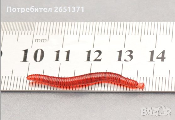 Силиконова примамка, червей – 4 см., 10 броя - 2.50 лв., снимка 2 - Стръв и захранки - 34533559