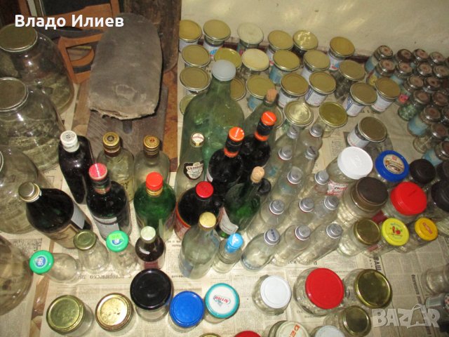 Бутилки с винтови и пластмасови капачки и с тапи разнообразни в отлично състояние, снимка 6 - Буркани, бутилки и капачки - 34413748