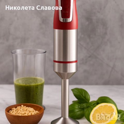 Ръчен пасатор Royalty Line RL-ESTM800, 800W с неръждаема стомана и регулатор на скоростта, снимка 6 - Чопъри и пасатори - 52218636