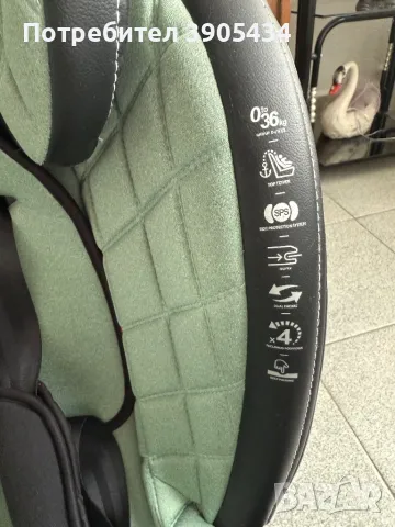 Като ново! Столче за кола цвят мента от 0-36 кг, снимка 3 - Столчета за кола и колело - 50312130