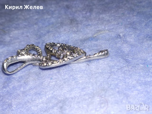 НЕЖЕН СКЪПОЦЕНЕН СРЕБЪРЕН АРТ МЕДАЛЬОН СРЕБРО 925 ИТАЛИЯ с БЯЛА ПОЗЛАТА и ИСКРЯЩИ ЦИРКОНИ 38229, снимка 12 - Колиета, медальони, синджири - 40950052