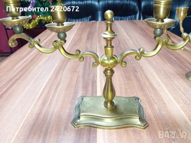 бронзов свещник, снимка 4 - Антикварни и старинни предмети - 48573333