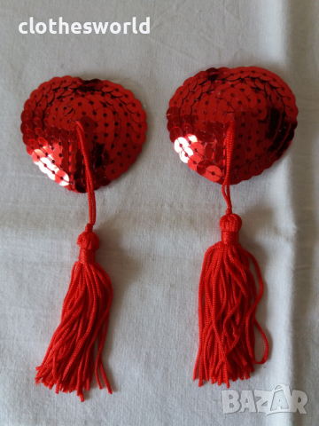 Висулки за гърди с форма сърце в червено, снимка 5 - Други - 36320251