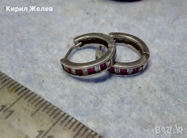 ПРЕКРАСНИ РУБИНЕНИ СРЕБЪРНИ ОБЕЦИ - АНГЛИЯ СРЕБРО 925 с ЮВЕЛИРНО ФАСЕТИРАНИ РУБИНИ 50065, снимка 3 - Обеци - 49704566