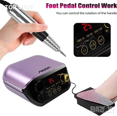 Нов Електрически комплект за пилене на нокти Премахване на гел / Маникюр, снимка 2 - Тримери - 49622110