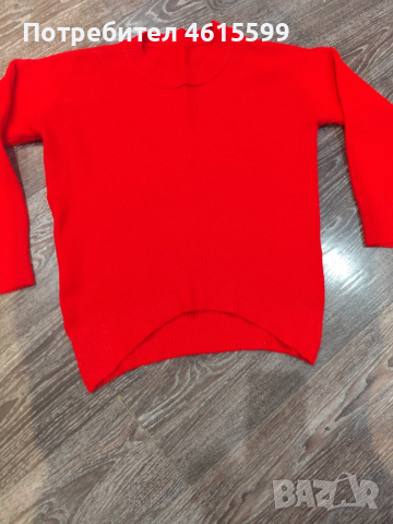 червен пуловер , снимка 2 - Блузи с дълъг ръкав и пуловери - 53773134
